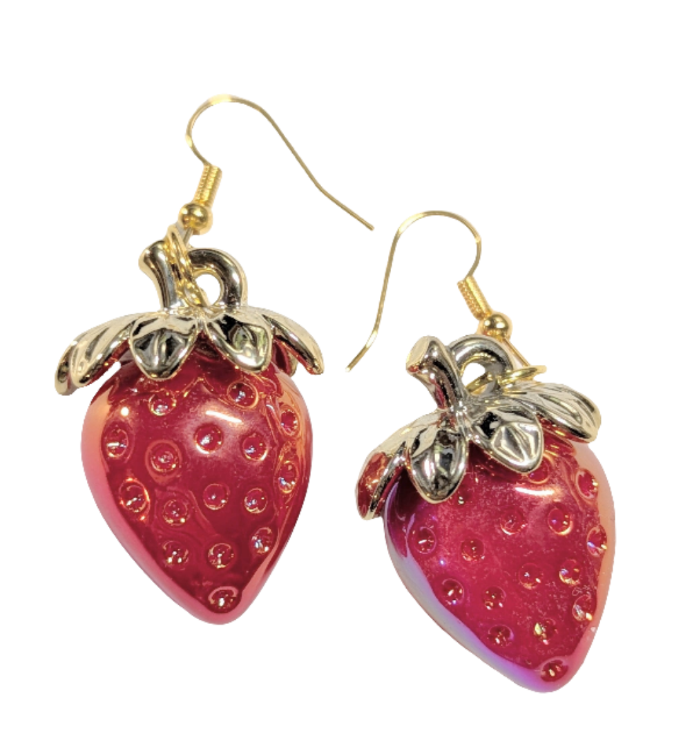 Red strawberry earrings