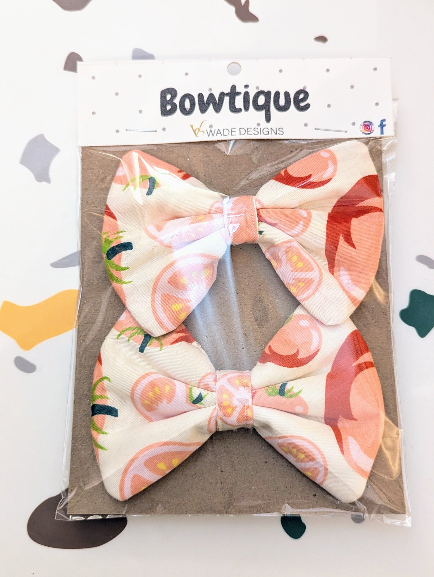 Peach quilt bows