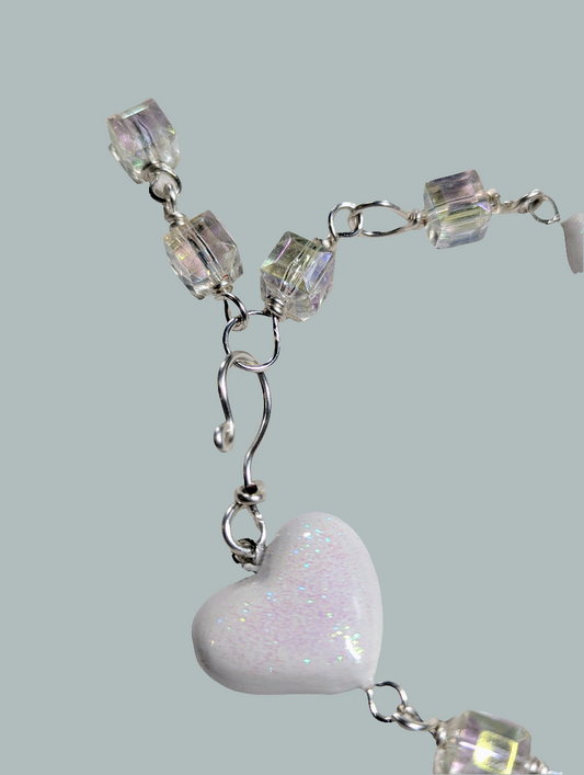 White queen of heart bracelet