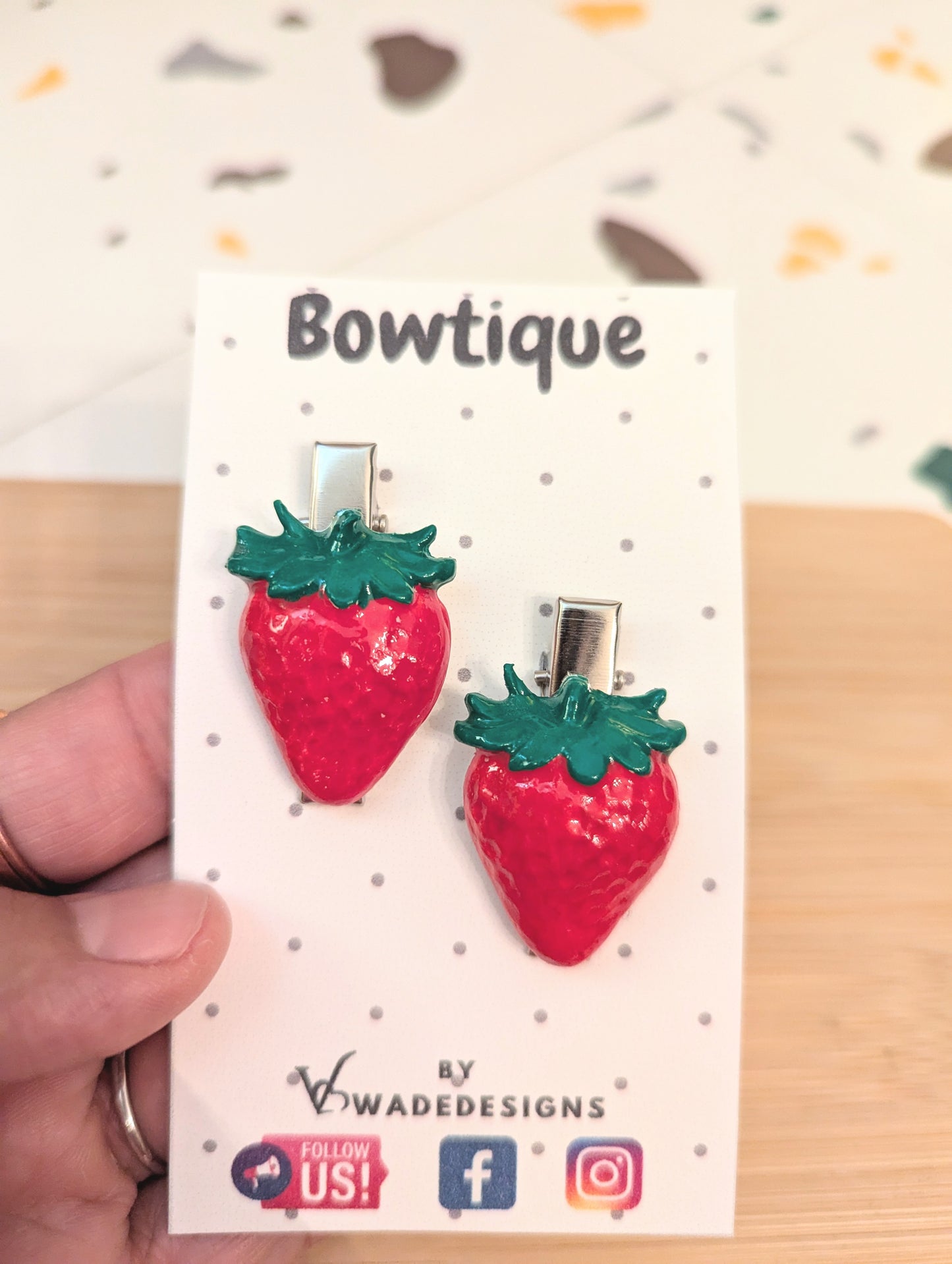 Strawberry hair clips