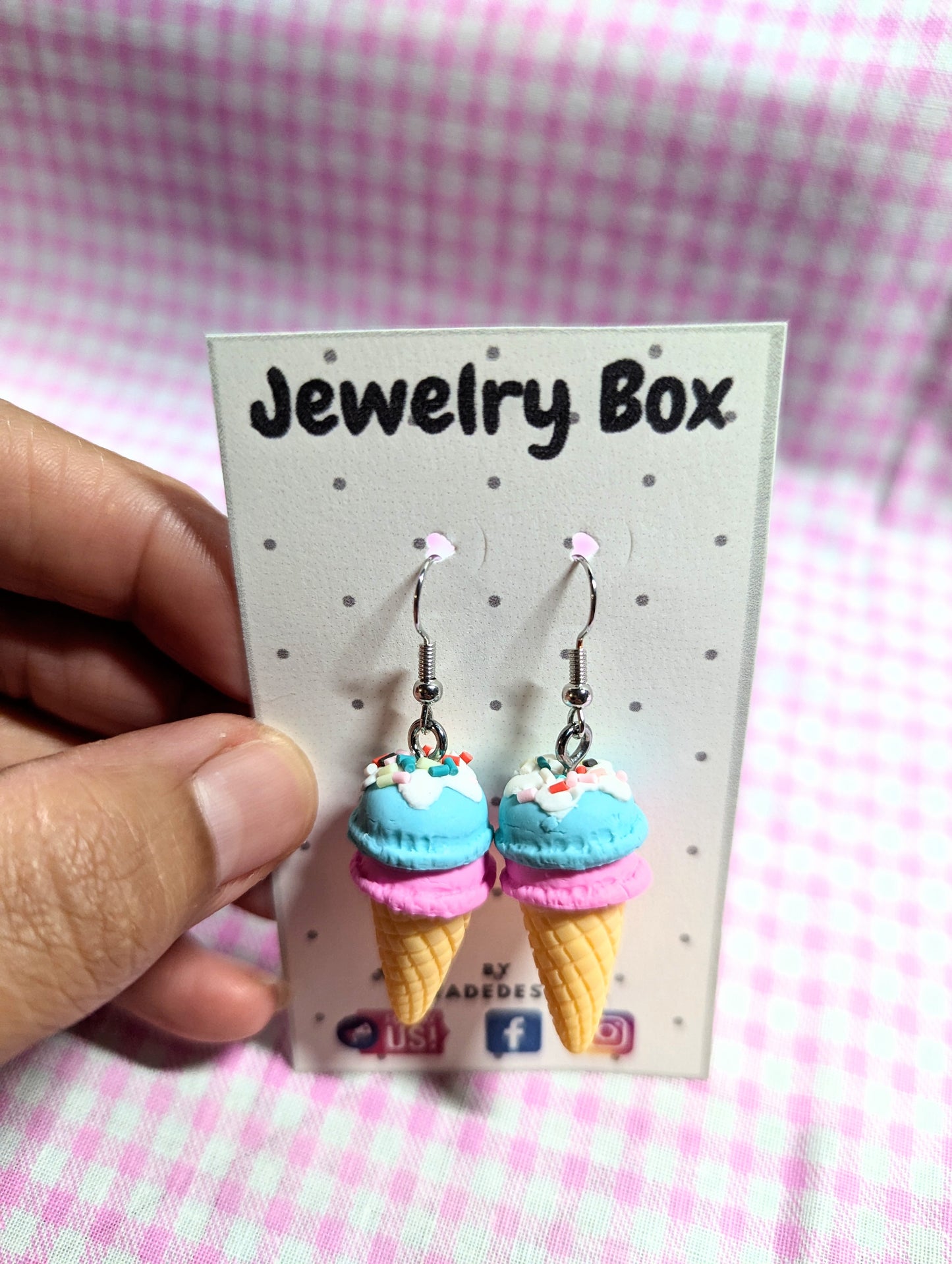 Ice cream cone earrings