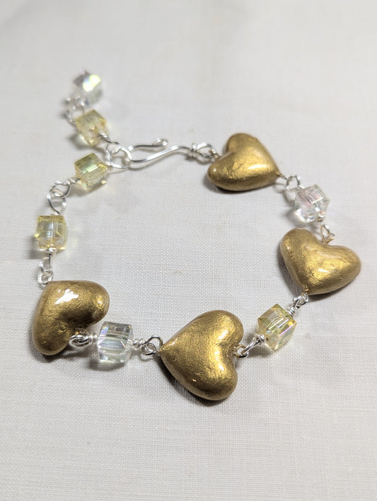 Gold Queen of heart bracelet