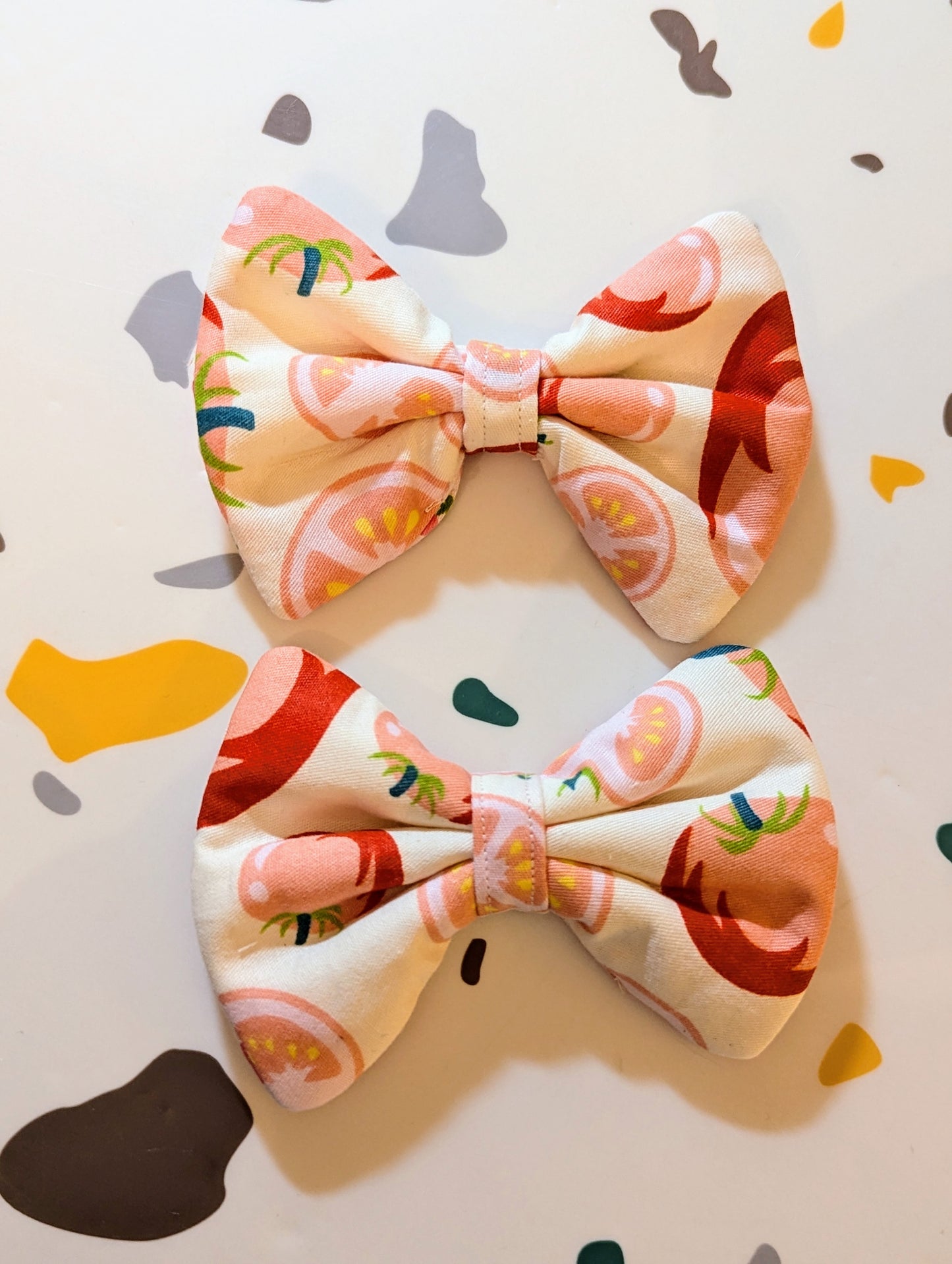 Peach quilt bows