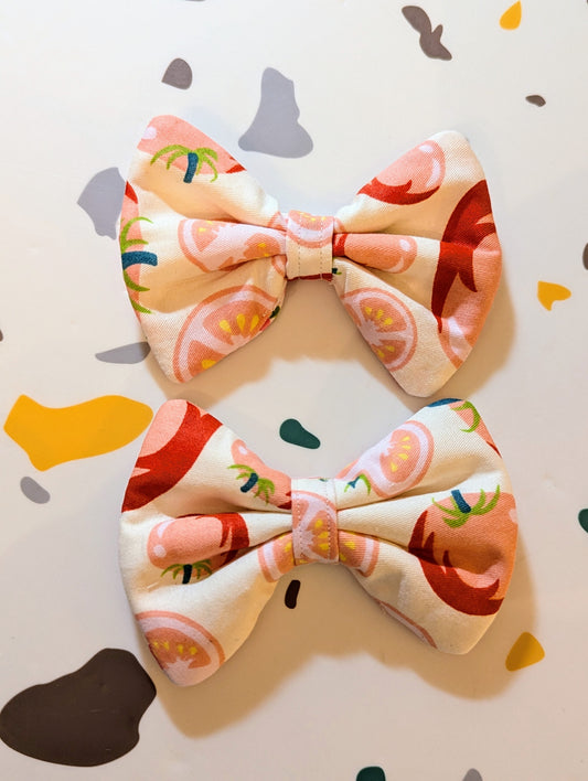 Peach quilt bows