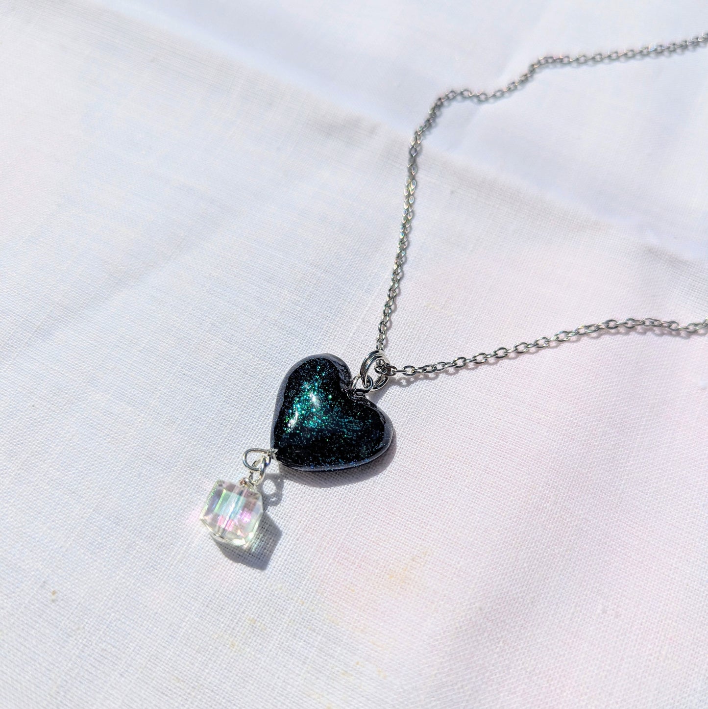 Black Queen of hearts necklace
