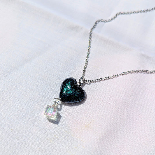 Black Queen of hearts necklace